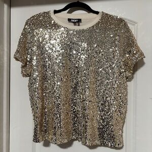 DKNY Gold Sequin Top